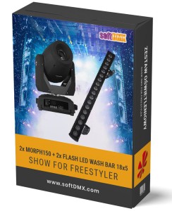 Gotowe Show dla Zestawu Oświetleniowego 2x Fractal MORPH 150 + 2x FLASH LED BAR WASH 18x5W RGBWA