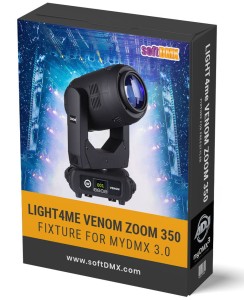 Fixtura Light4me VENOM ZOOM 350 MyDMX 3.0