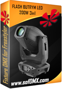 Fixtura Flash Butrym LED GŁOWA RUCHOMA 200W 3in1
