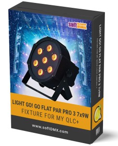 Fixtura QLC+ Light GO! GO FLAT PAR PRO 3 7x9W