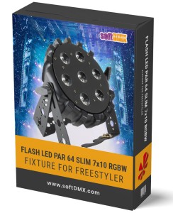 Fixtura Flash Butrym LED PAR 64 SLIM RGBW 7x10