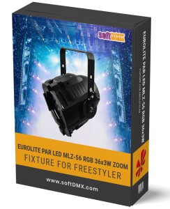 Fixtura Eurolite PAR LED MLZ-56 RGB 36x3W black Zoom 2°-50°