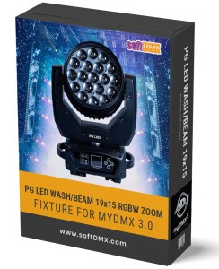 Fixtura PG LED WASH/BEAM 19X15W RGBW ZOOM PG89931 MyDMX 3.0 / MyDMX Go! / Light Rider
