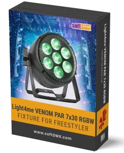 Fixtura Light4me VENOM PAR 7x30 LED RGBW PAKIET FIXTUR