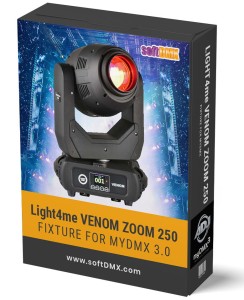 Fixtura Light4me VENOM ZOOM 250 MyDMX 3.0 / MyDMX Go! 