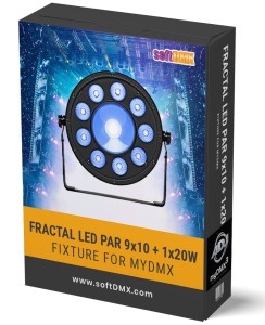 Fixtura FRACTAL LED PAR 9x10 +1x20W  MyDMX / MyDMX Go! 