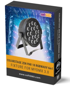 Fixtura COLORSTAGE ZEN PAR 18 RGBWAUV 6in1 MyDMX3.0 / MyDMX Go!