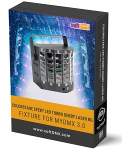 Fixtura COLORSTAGE EFEKT LED TURBO DERBY LASER RG MyDMX3.0 / MyDMX Go!