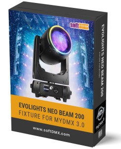 Fixtura EVOLIGHTS NEO BEAM 200 MyDMX / MyDMX Go! / WOLFMIX