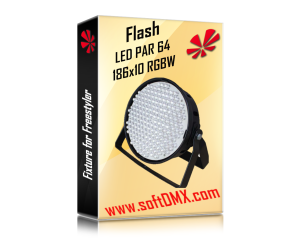 Fixtura Flash LED PAR 64 186x10 RGBW