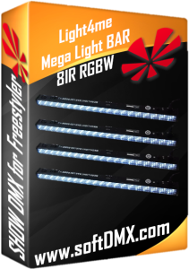 4x Light4me MEGA LIGHT BAR LED 8 RGBW GOTOWE SHOW