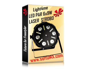 Fixtura Light4me LED PAR 6x9W LASER STROBO