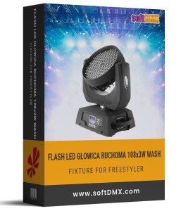 Fixtura Flash Butrym LED GŁOWA RUCHOMA 108x3W WASH 25°